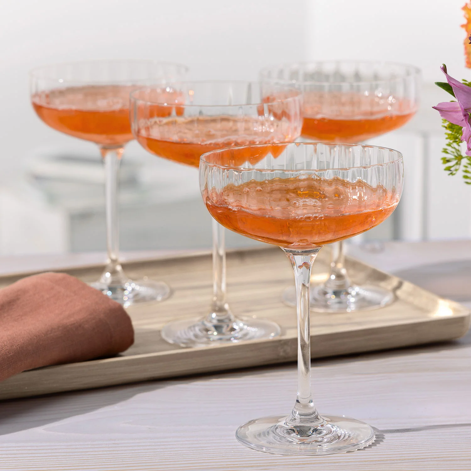 Rose Garden Glass Набор бокалов для шампанского 120 мл, 4 шт.
