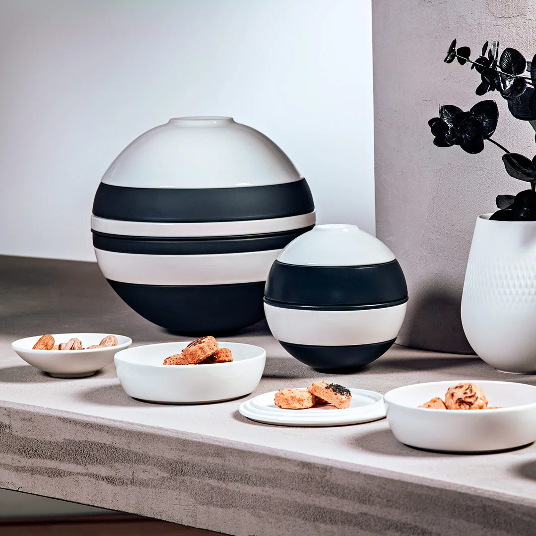 Iconic La Boule White&Black мини Набор посуды на 2 персоны, 5 предметов