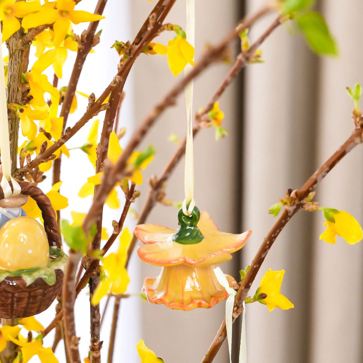 Mini Flower Bells Подвеска фарфоровая "Нарцисс" 4 см, 2 шт