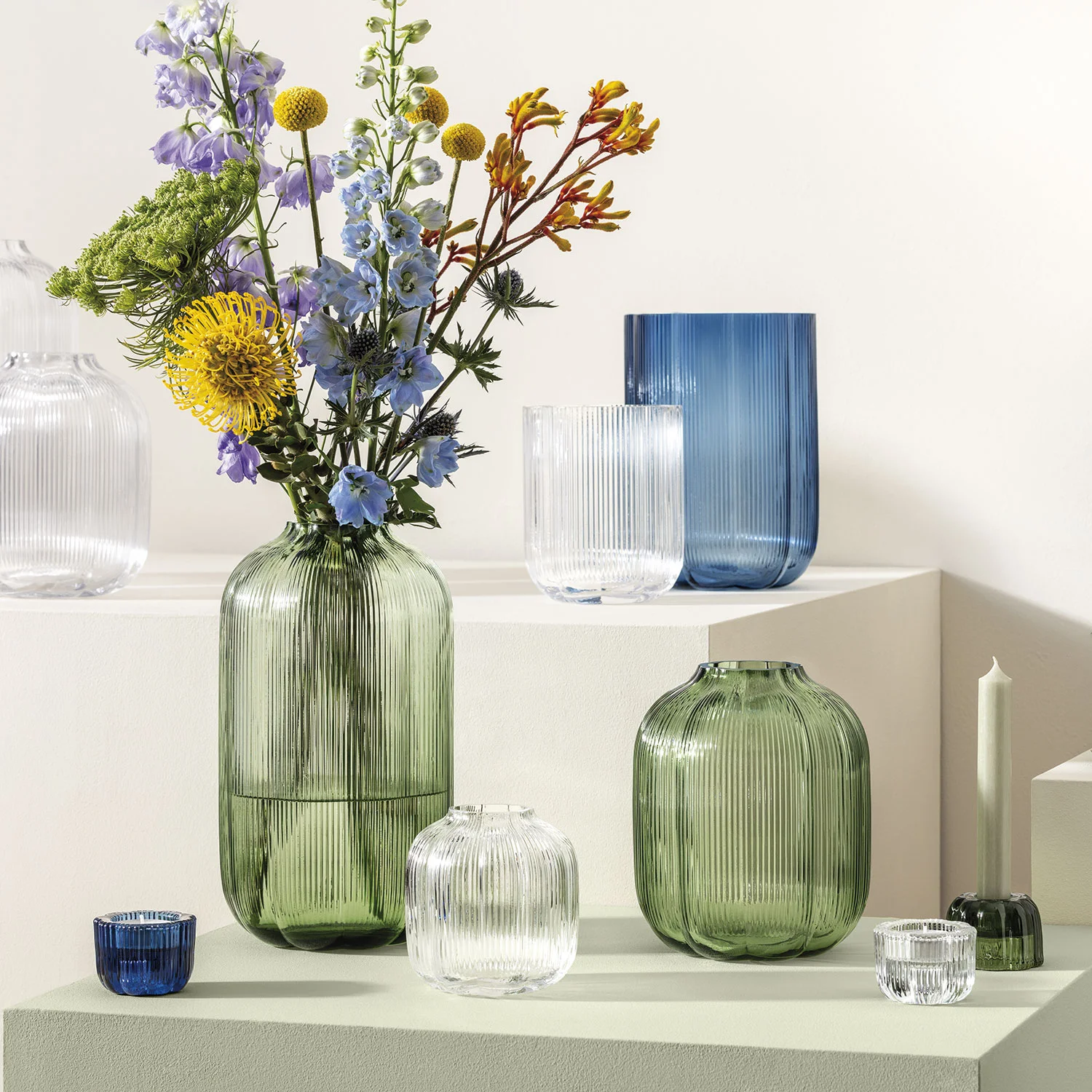Fleur Vert Glass Ваза 28 см