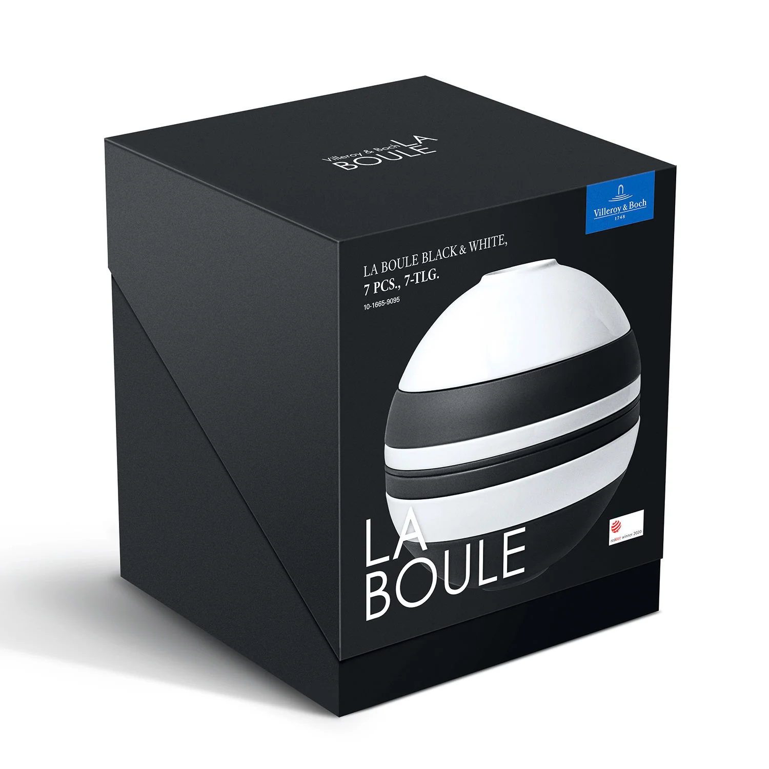 Iconic La Boule White&Black Набор посуды на 2 персоны, 7 предметов