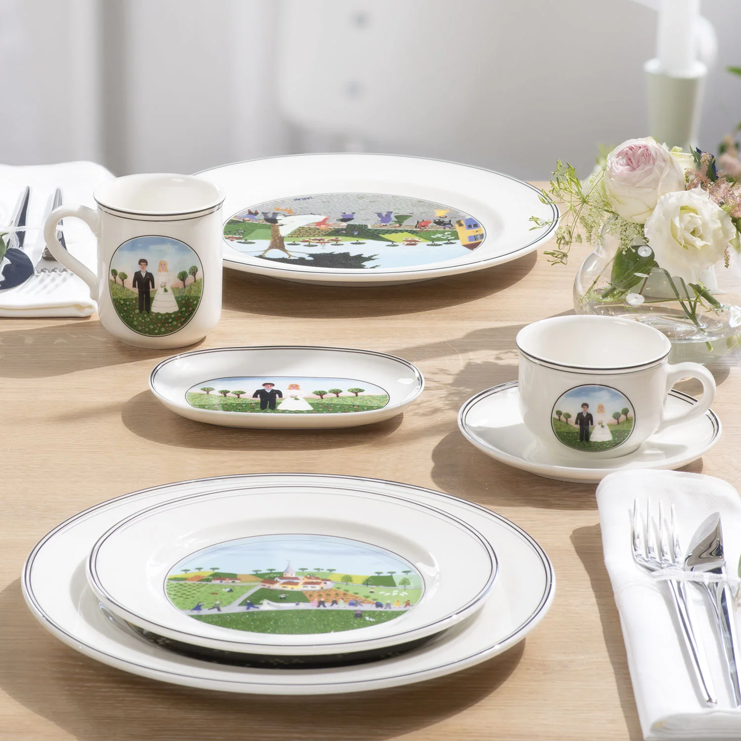 Design Naif Овальное блюдо "Свадьба" 16 см