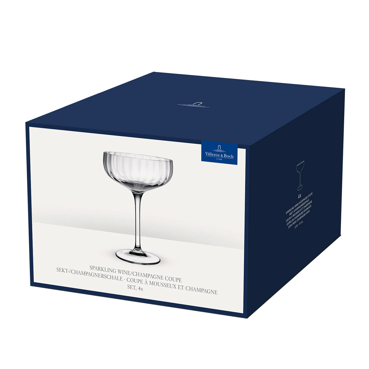 Rose Garden Glass Набор бокалов для шампанского 120 мл, 4 шт.