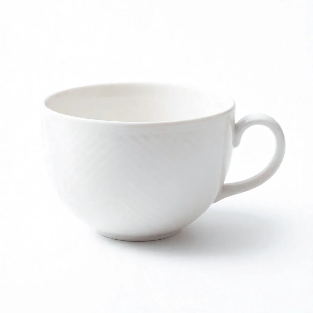 Белая чашка Easy White для завтрака с округлым корпусом и мелким рельефом - Villeroy & Boch