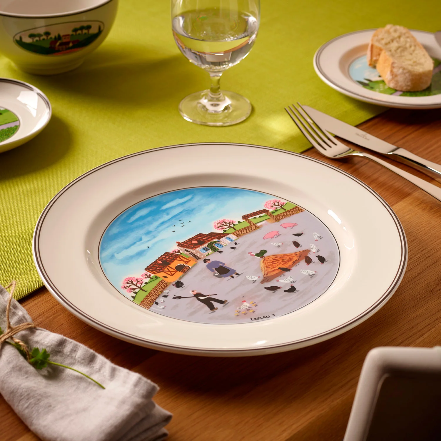 Design Naif Плоская тарелка "Куриная ферма" 27 см