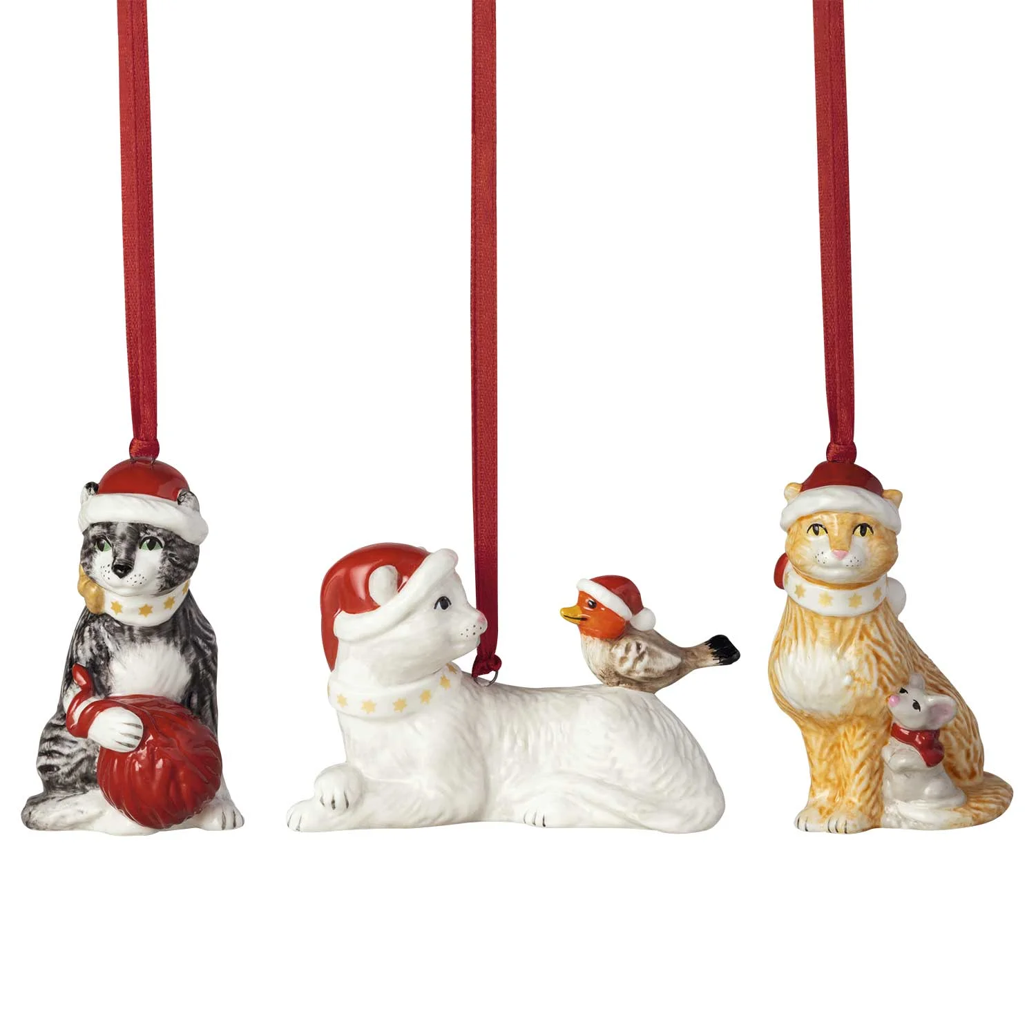Nostalgic Ornaments Набор украшений "Кошки" 7.5 см, 3 предмета - v-b.ru