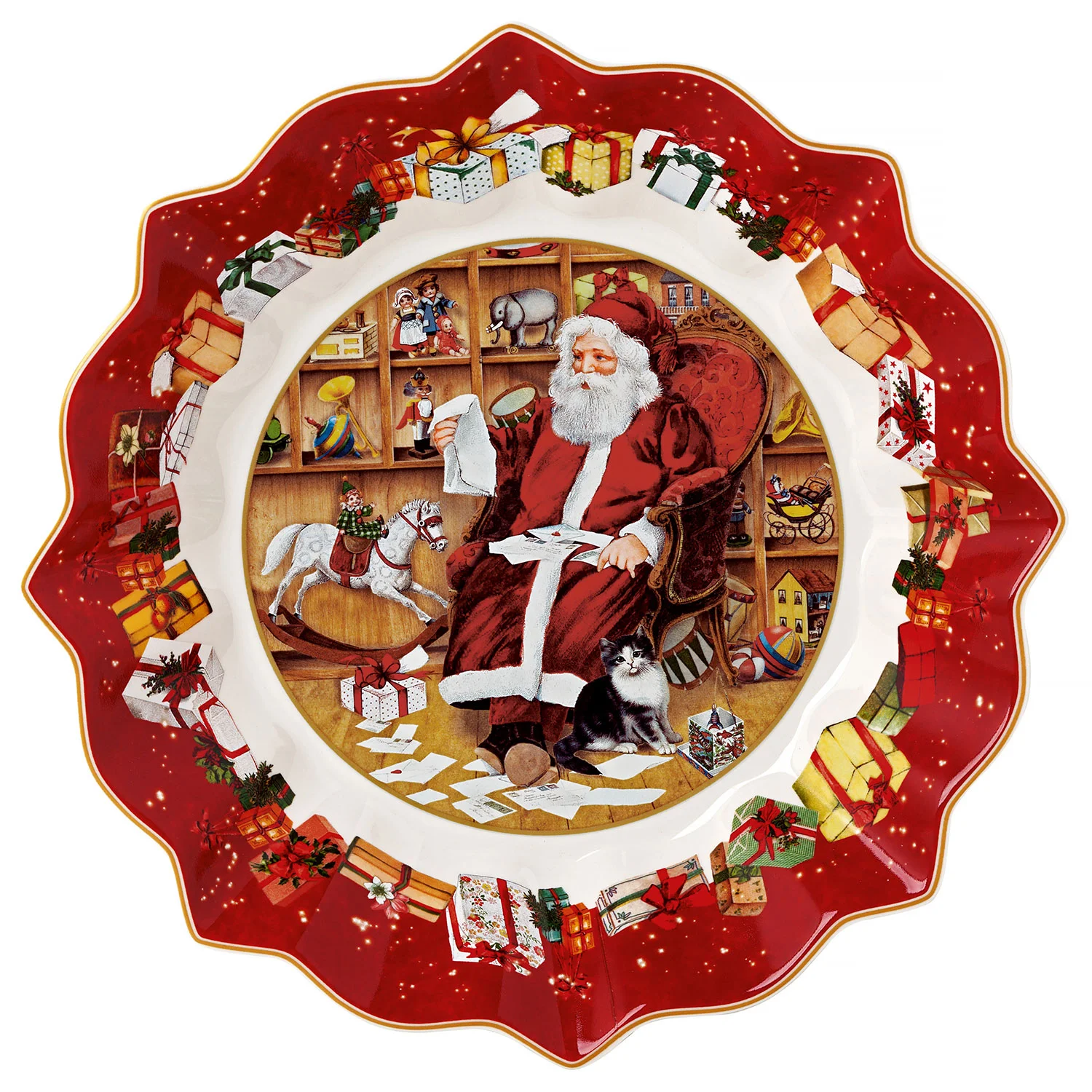 Toy's Fantasy Чаша на ножке "Дед Мороз читает список желаний" 24 см
