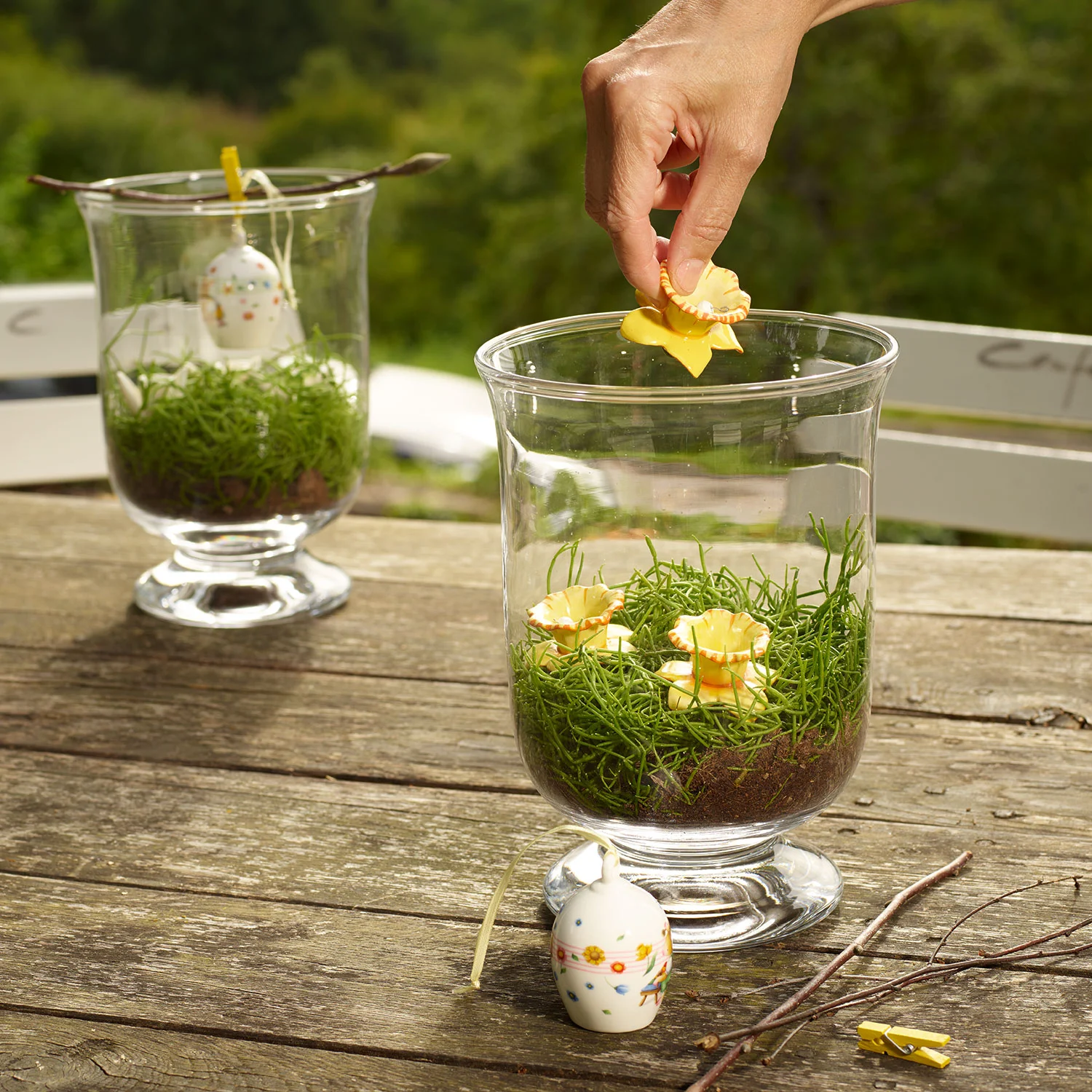 Mini Flower Bells Подвеска фарфоровая "Нарцисс" 4 см, 2 шт