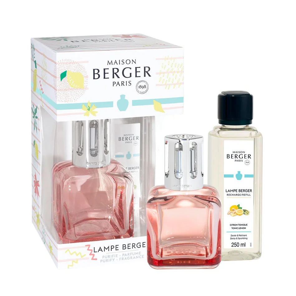 Maison Berger Набор лампа Ривьера розовая и аромат "Лимонные дольки" 250 мл