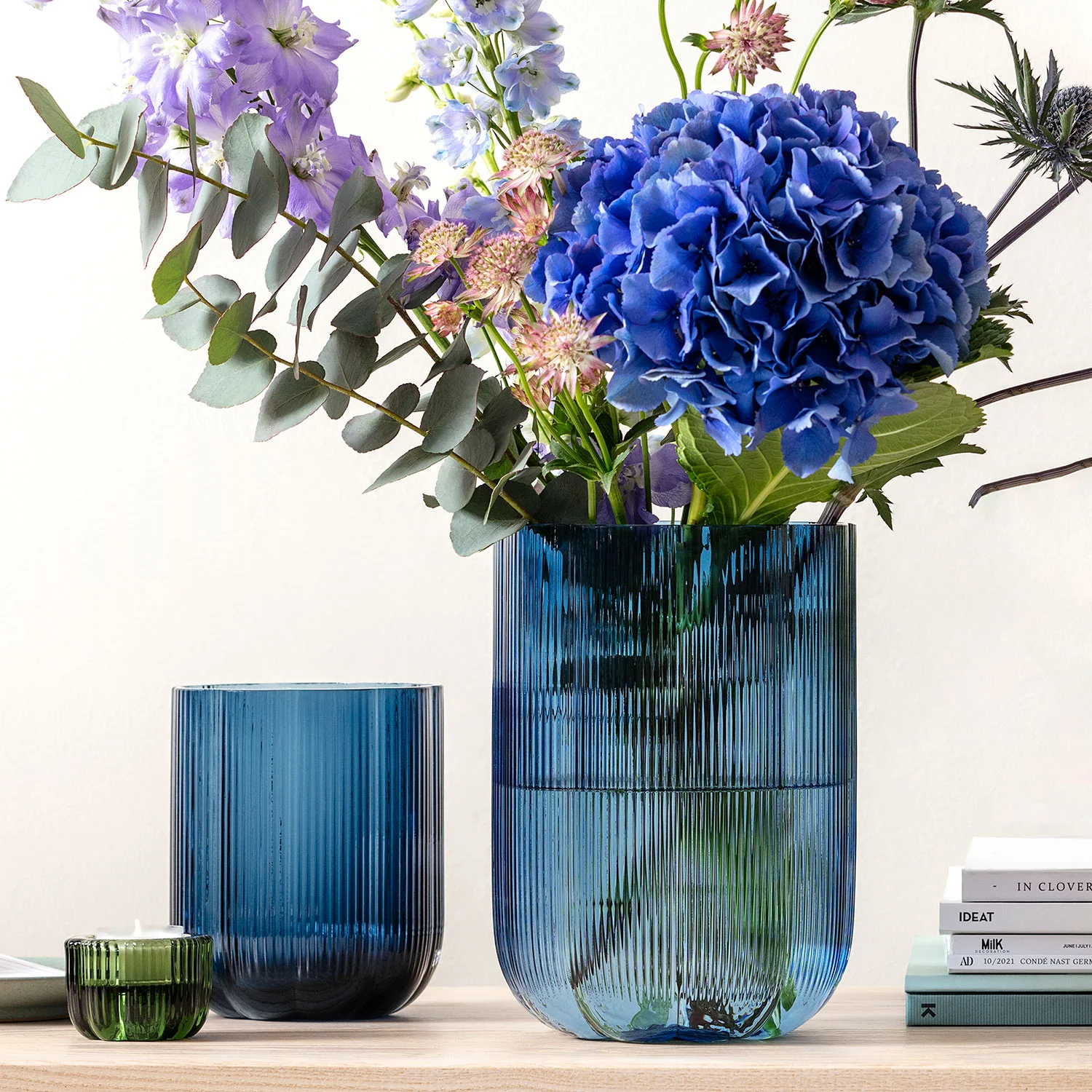 Fleur Bleu Glass Ваза 23 см