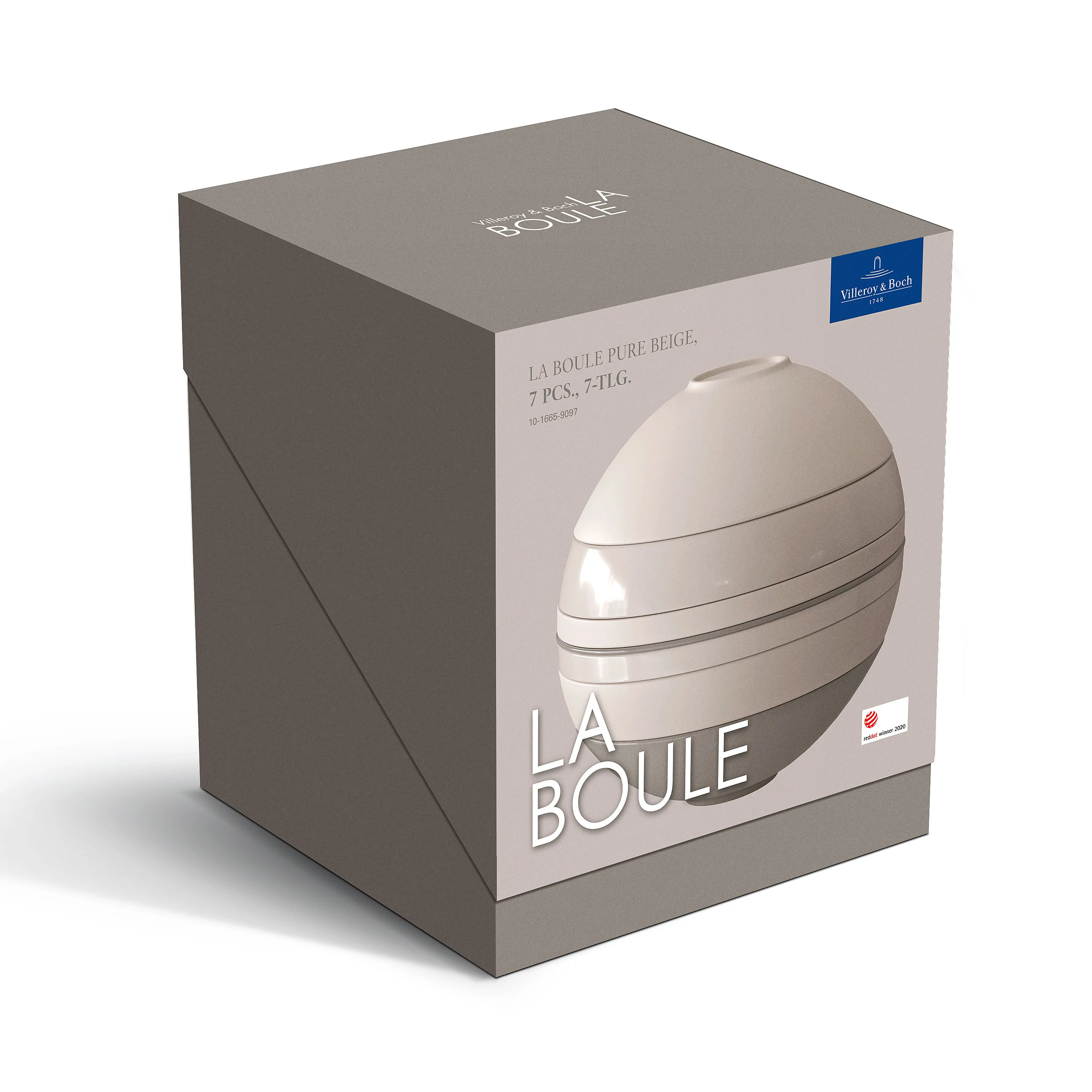 Iconic La Boule Pure Beige Набор посуды на 2 персоны, 7 предметов