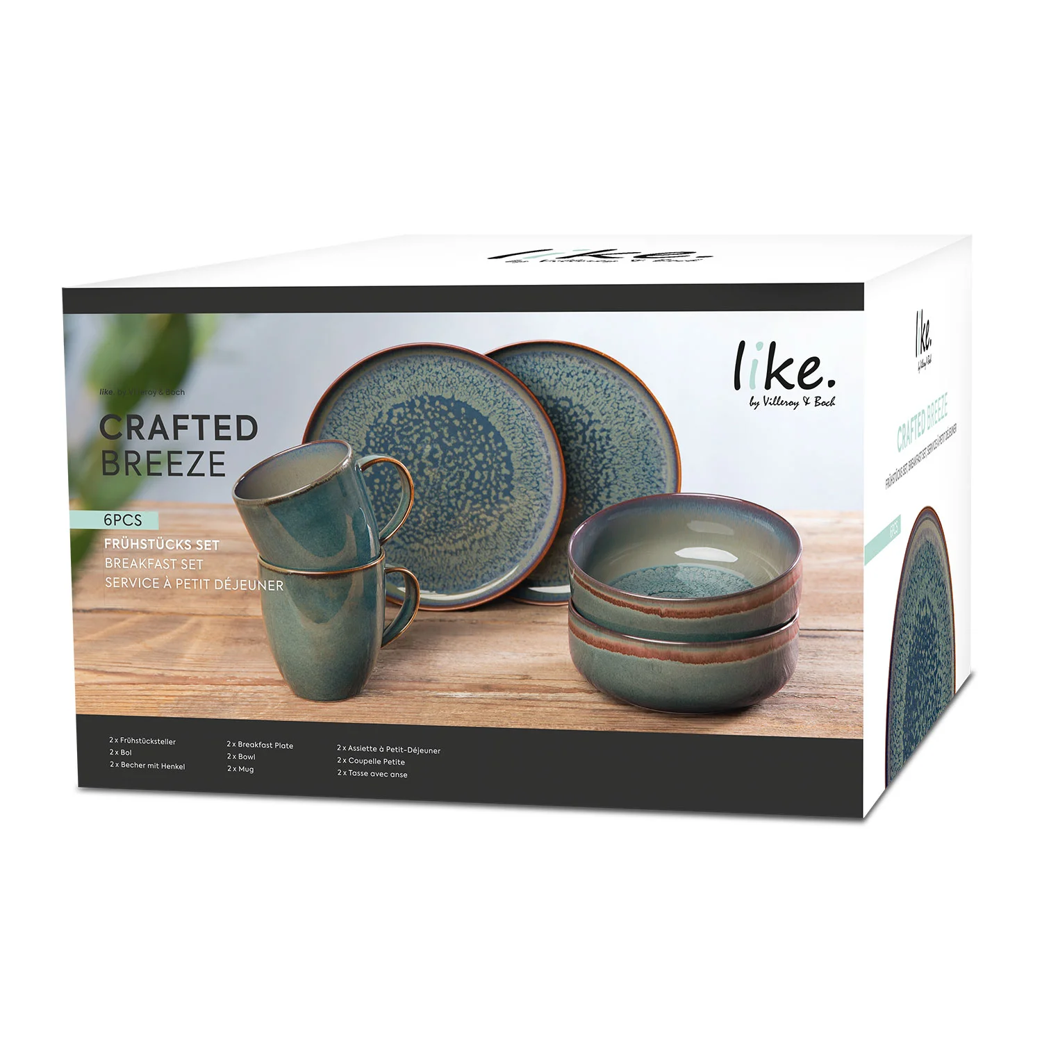 Crafted Breeze Набор для завтрака на 2 персоны, 6 предметов