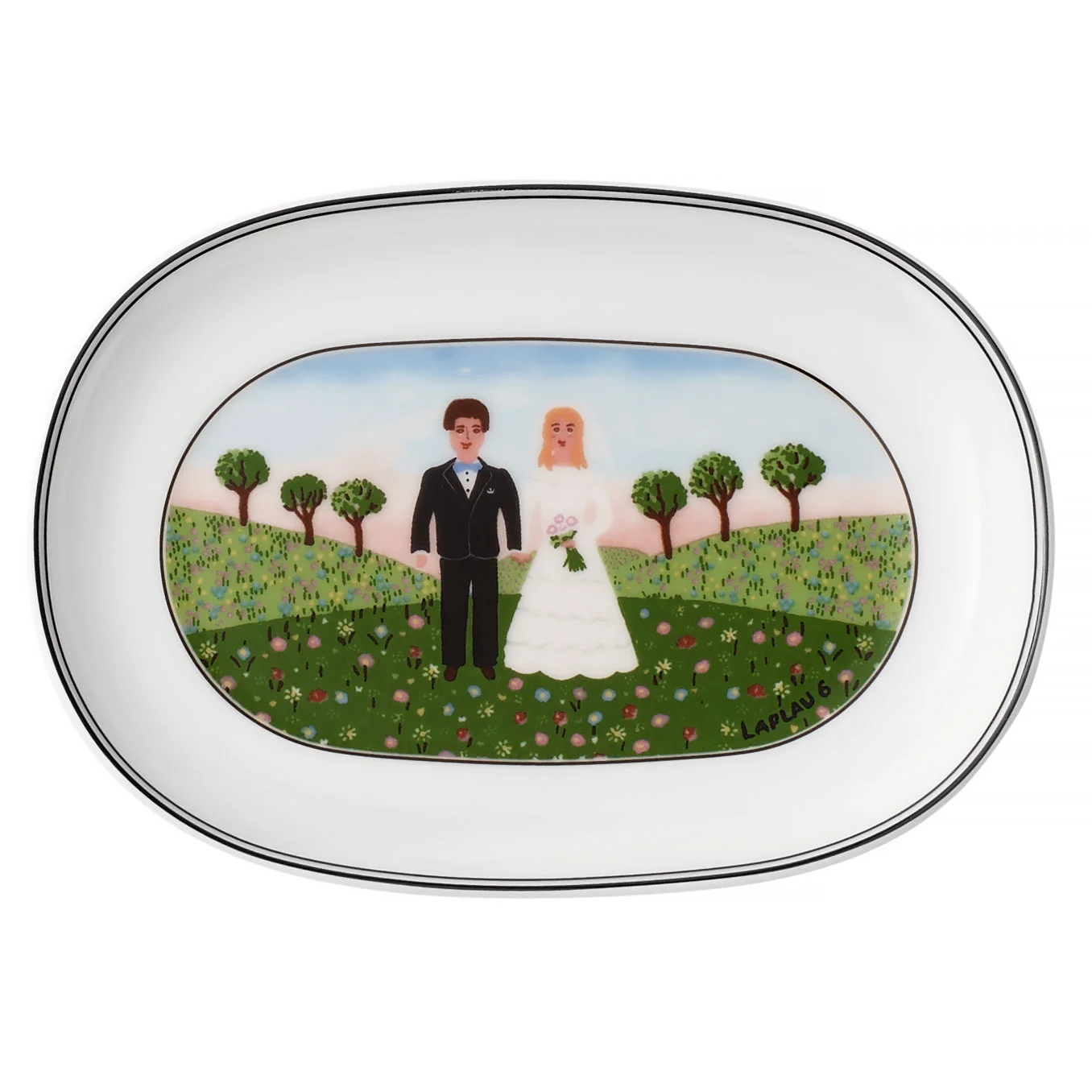 Design Naif Овальное блюдо "Свадьба" 16 см