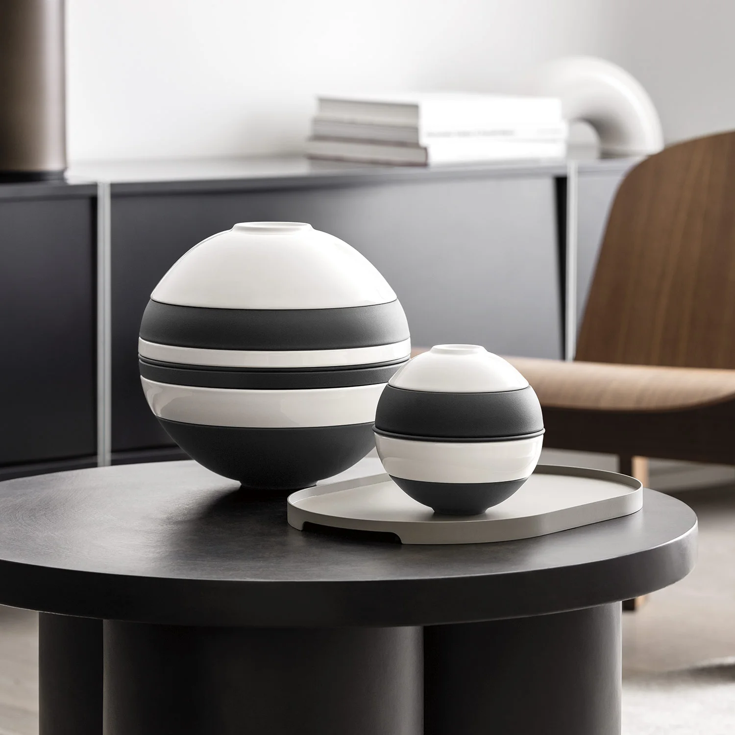 Iconic La Boule White&Black мини Набор посуды на 2 персоны, 5 предметов