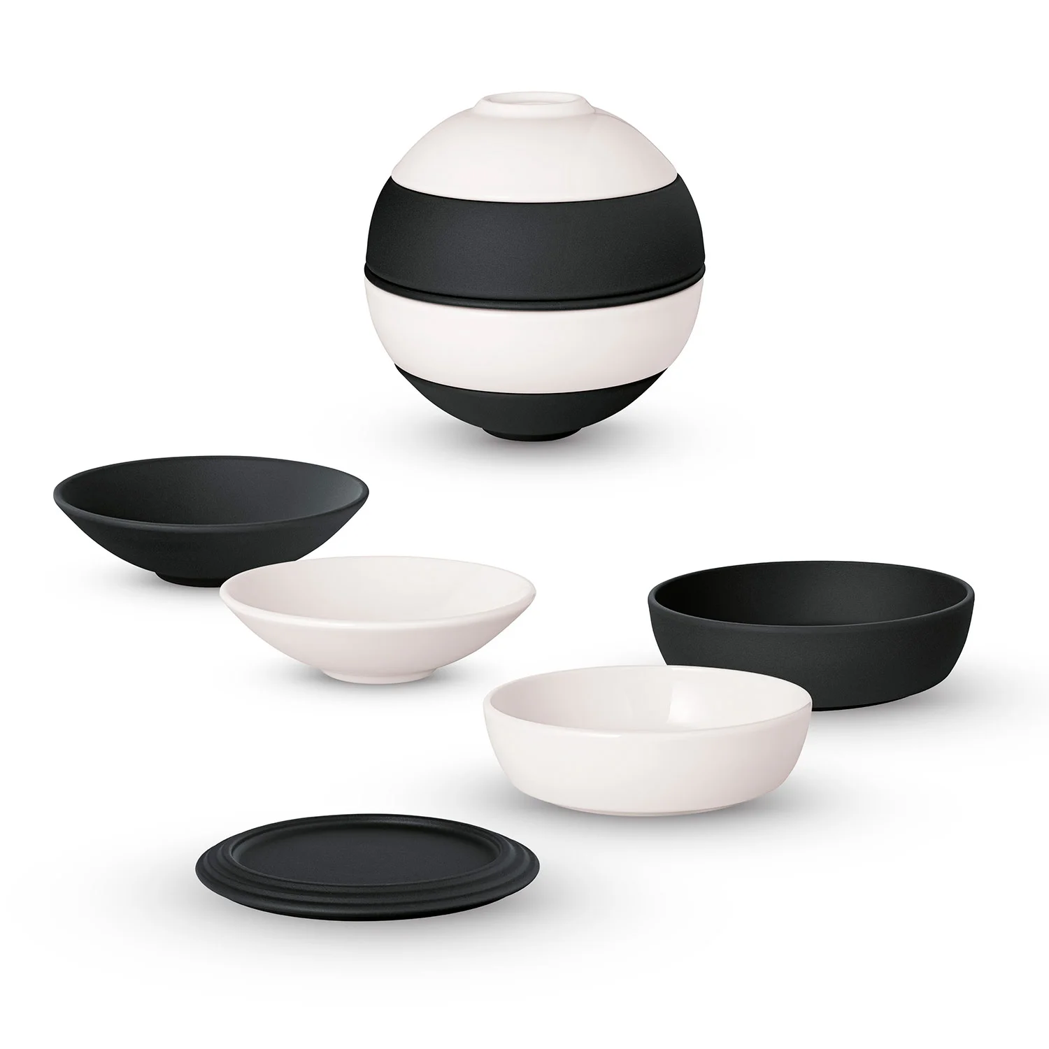 Iconic La Boule White&Black мини Набор посуды на 2 персоны, 5 предметов
